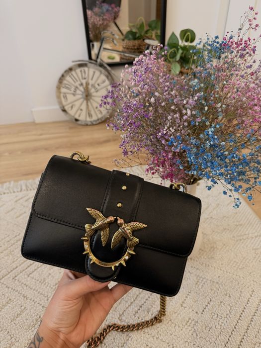 Torebka czarna ze złotymi dodatkami Love Bag