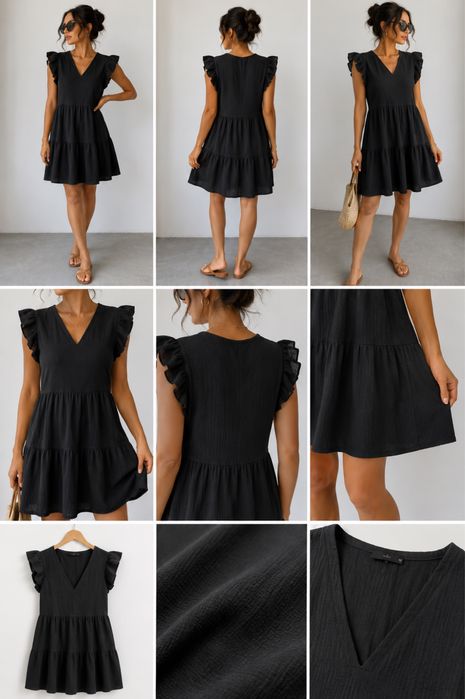 Sukienka czarna krótka h&m