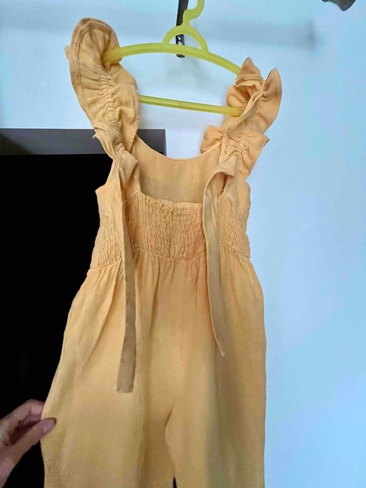 льняний жовтий комбінезон 122 Zara