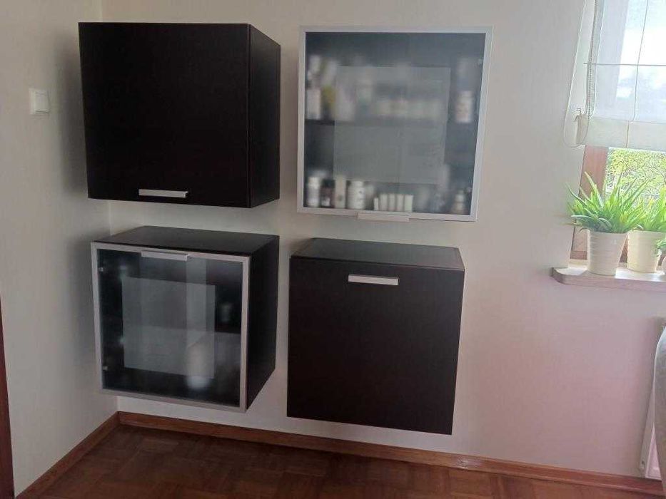 Szafki wiszące, kubiki, brąz - wys.57 szer.57 gł.37cm