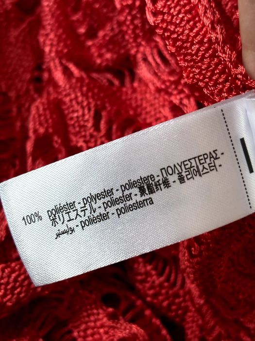 Zara szydełkowa ażurowa sukienka z frędzlami S/M