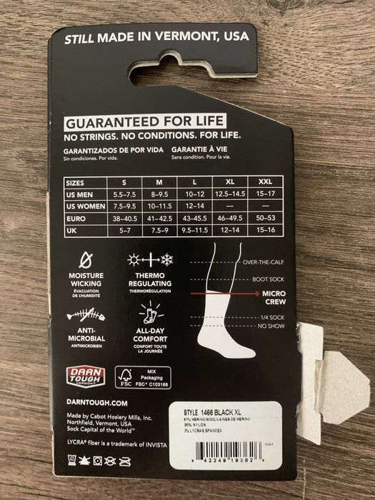 Шкарпетки чоловічі Darn Tough XL меринос