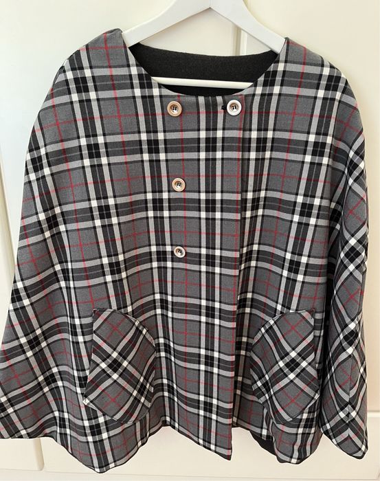 Capa reversível cinza e xadrez NOVA