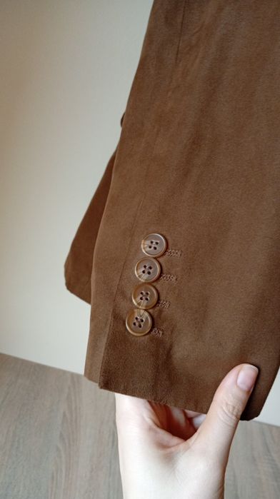 Brązowa  zamszowa marynarka oversize , rozmiar XL
