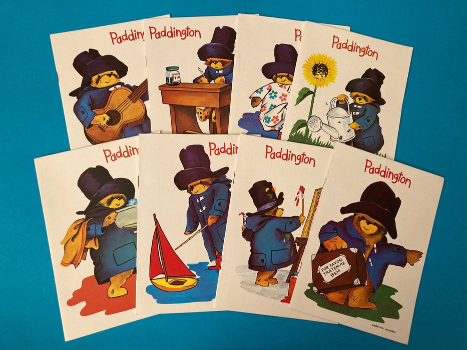 Colecção Completa de 8 Cadernos Escolares do Paddington Anos 70