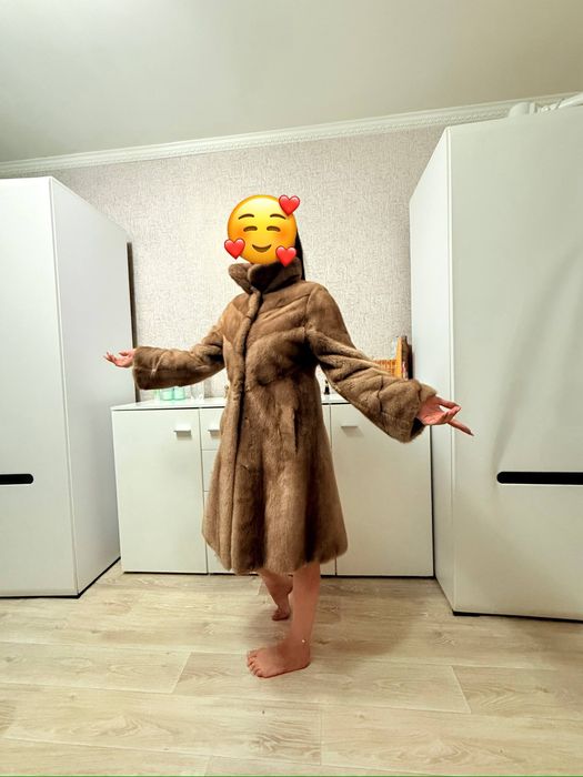 Шуба норка бежовая