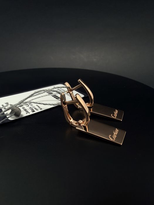 Золоті сережки в стилі Cartier / золотые серьги в стиле Cartier/ЗНИЖКА ВІД ЦІНИ