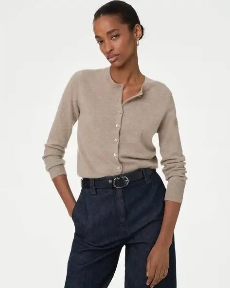 Кардиган з круглим вирізом на ґудзика з мериносовоі вовни marks & spencer, оригінал