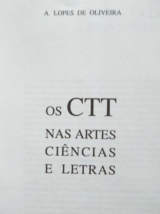 A. Lopes de Oliveira - Os CTT nas artes ciências e letras