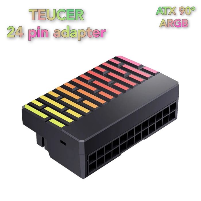 Adapter 24 pin ATX zasilanie płyty głównej ARGB 90°
