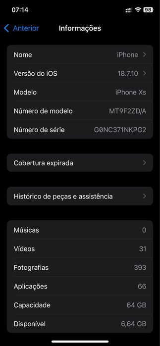 Iphone xs disponivel