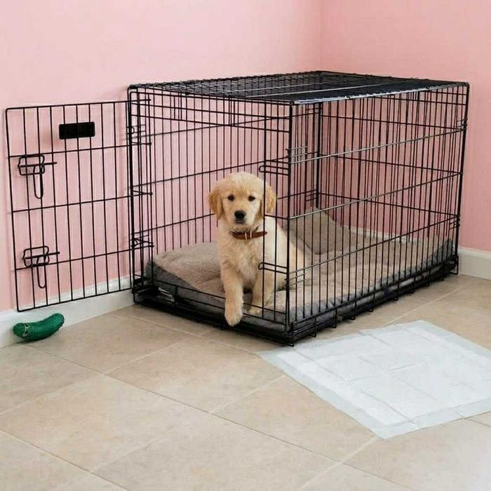 Клетка для собак котов кроликов металлическая 60х45х51 см размер М
