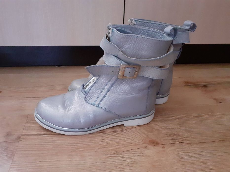 Шкіпяні чоботи на дівчинку. Сапожки осінні. Ботінки утепленні. Розмір