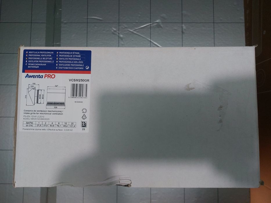 Awenta VCDM250GR czerpnia ścienna grafit