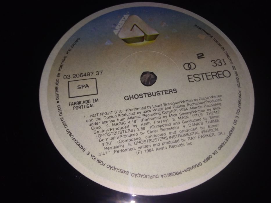 Antigo álbum vinil Ghostbusters original banda sonora do filme 1984
