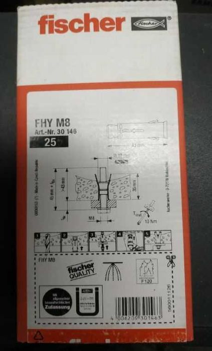 Kotwa do płyt kanałowych FHY M8 Fischer (opakowanie = 25 szt)
