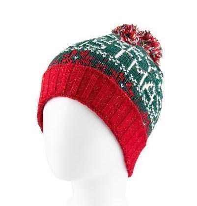 Шапка зимняя теплая зеленая красная белая женская мужская Новогодняя