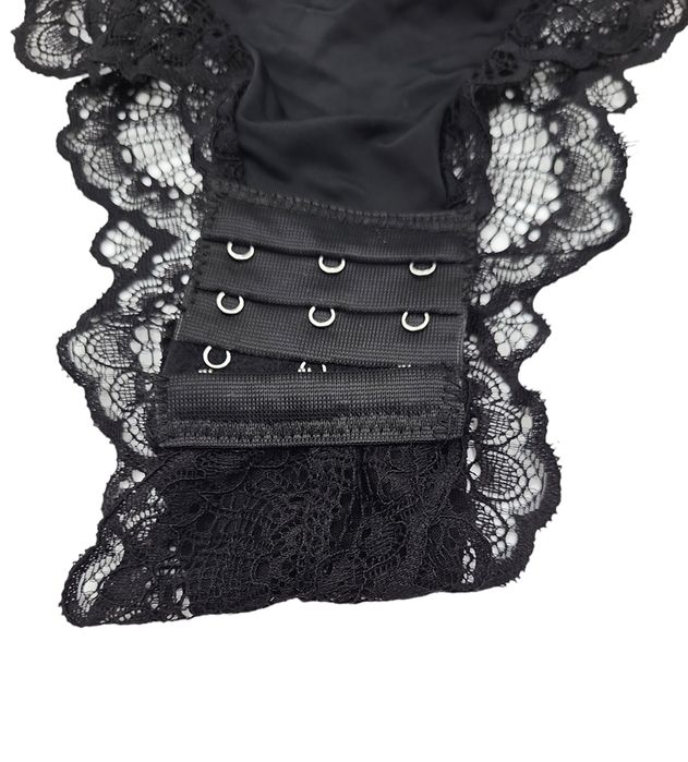 Body damskie koronka ramiączko cyrkonie czarne L/XL