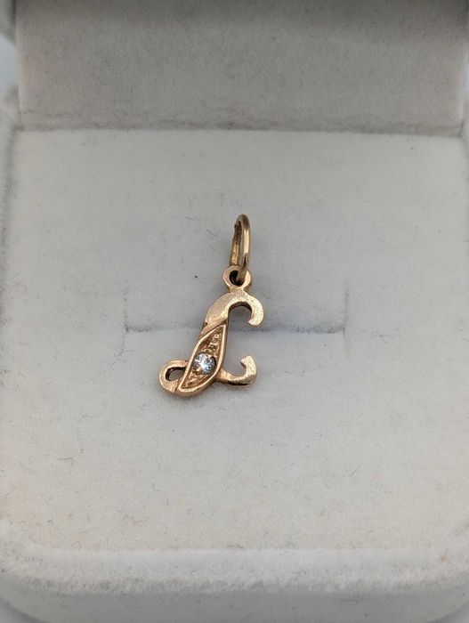 Złota zawieszka - litera "L" 585 14K 0,45 g, dł. 18 mm