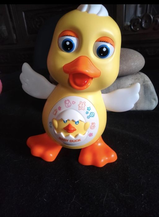 2 brinquedos o pato e a pilhas