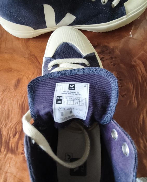 Tênis botas Veja azuis como novos t38