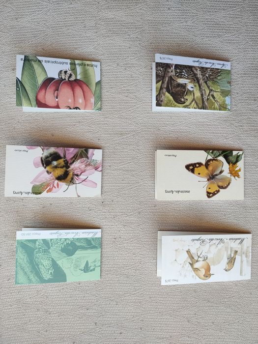 carteiras flores, insectos, aves Madeira e Açores - filatelia - selos