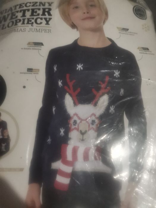 Sweterek świąteczny 122v128