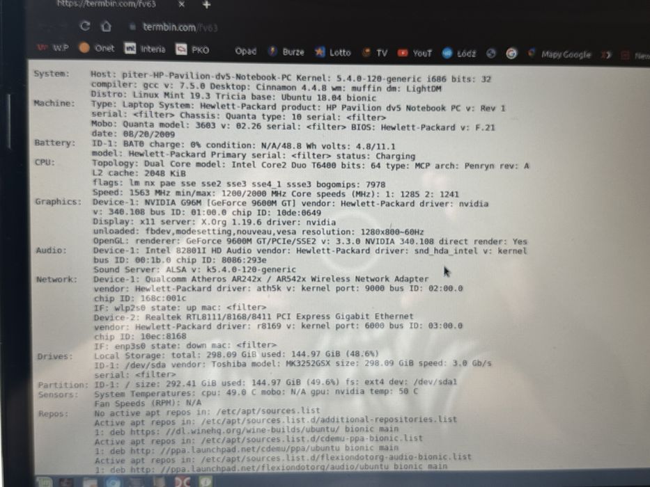Laptop HP Pavilon dv5