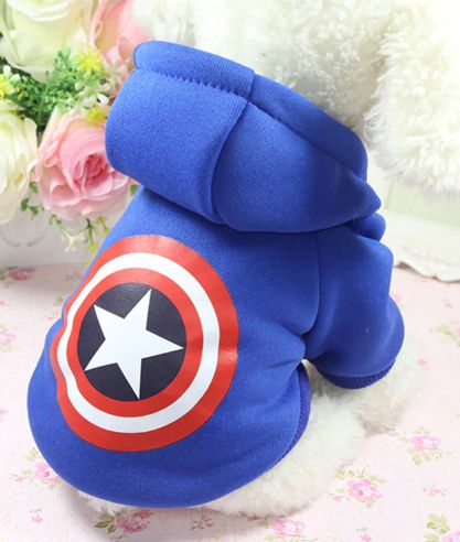 Camisola Capitão América gato / cão de porte pequeno - PORTES GRÁTIS