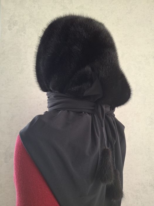 Капор-косинка норковий сірий