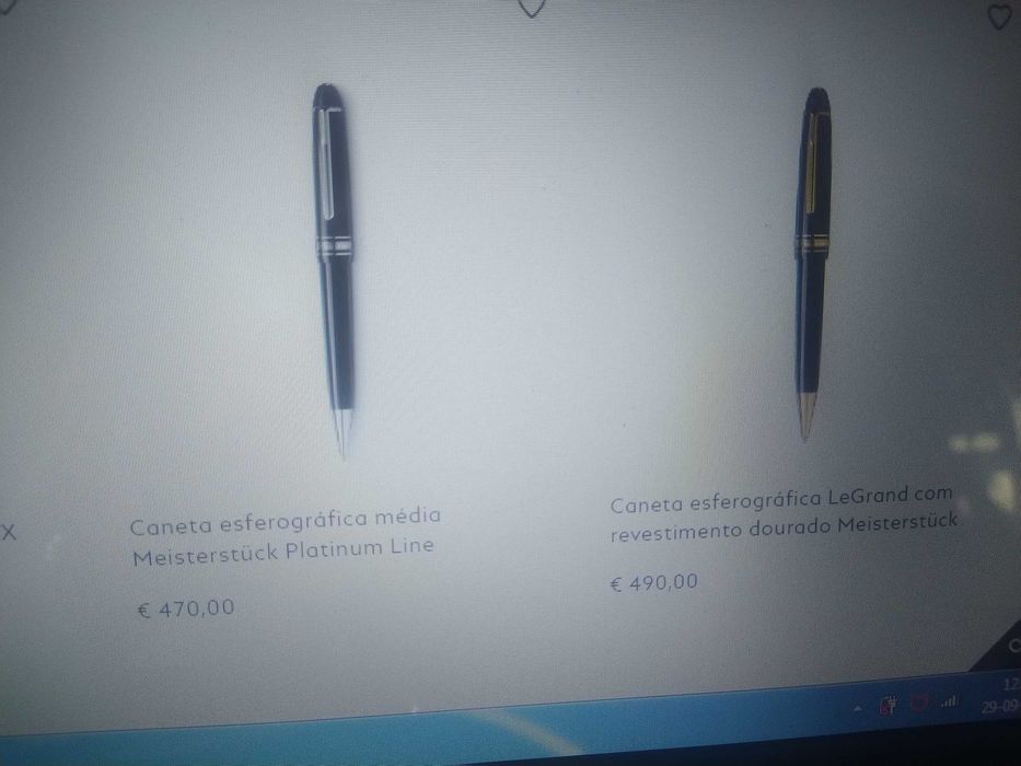 Conjunto 2 canetas Montblanc Meisterstuck (ouro rosa e platina)