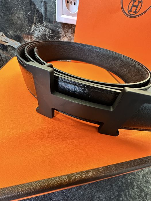 Pasek Hermes meski skora naturalna zestaw prezent