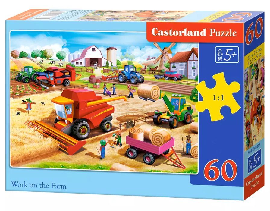 Puzzle 60 elementów. Praca na farmie. Nowy Produkt