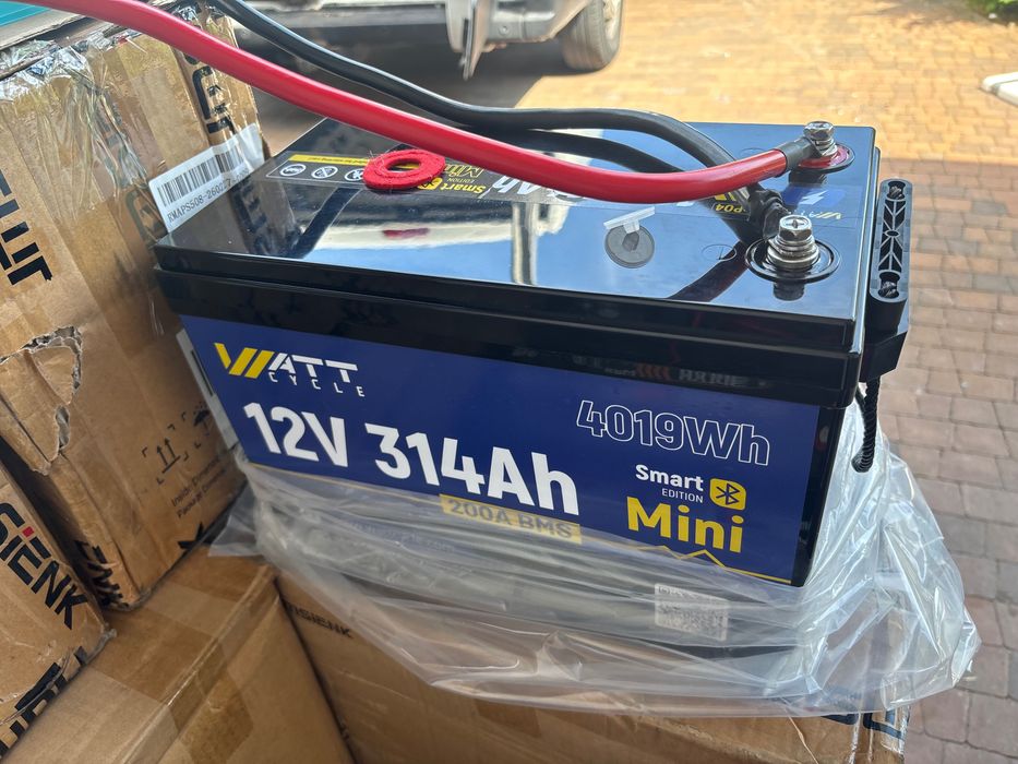 4 x Akumulator 314Ah MINI WattCycle  Smart z BT LiFePO4 12V 314Ah z bms 200A na magazyn 15kWh DIY ne celki