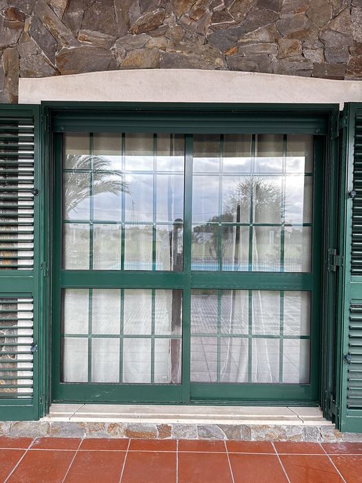 Porta de aluminio lacado verde