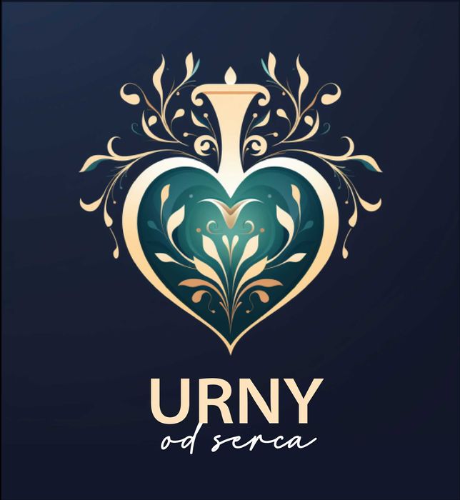 Elegancka urna pogrzebowa w kształcie serca, czarno-złoty marmur