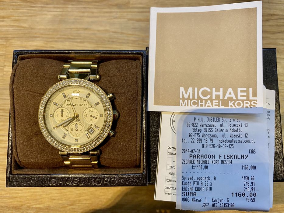 Oryginalny damski zegarek Michael Kors mk 5354, złoty