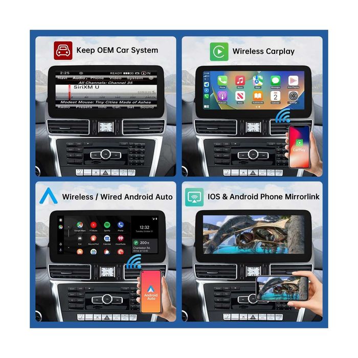 CarPlay Android Auto Radio Android GPS Nawigacja BT WiFi 4G USB MP3 MP4 YouTube Bluetooth Mercedes ML W166 System NTG4.5 Harman Kardon