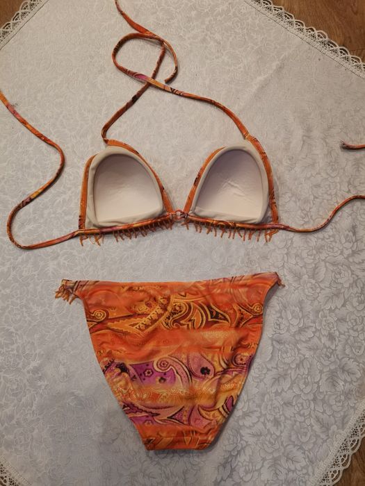 Strój kąpielowy dwuczęściowy Primark rozm 38 , koraliki, frędzle
