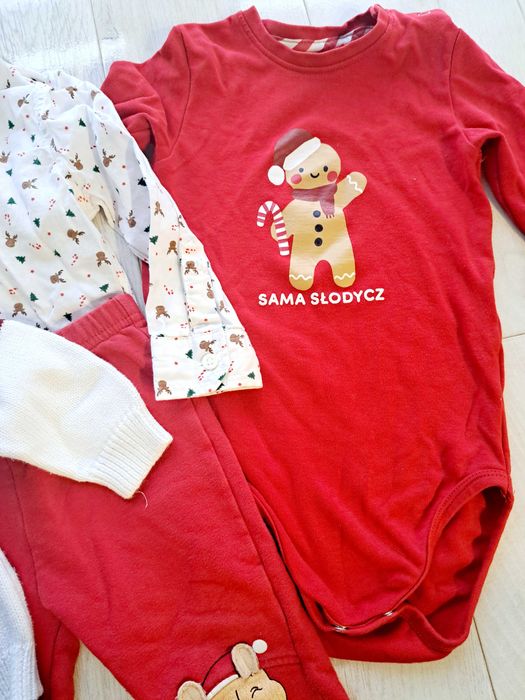 Świąteczne na sesję święta 80 dla chłopca sweter norweski koszula body