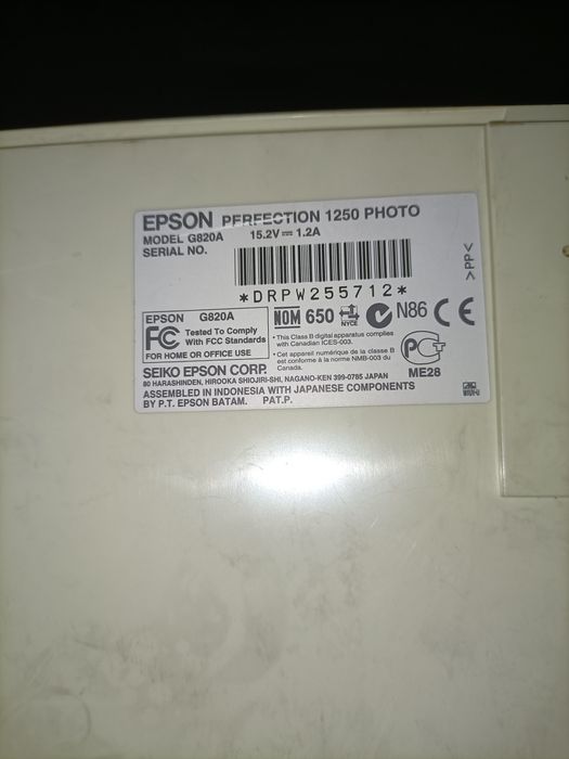 Scanner Epson Perfection 1250 Photo (Modelo G820A)
