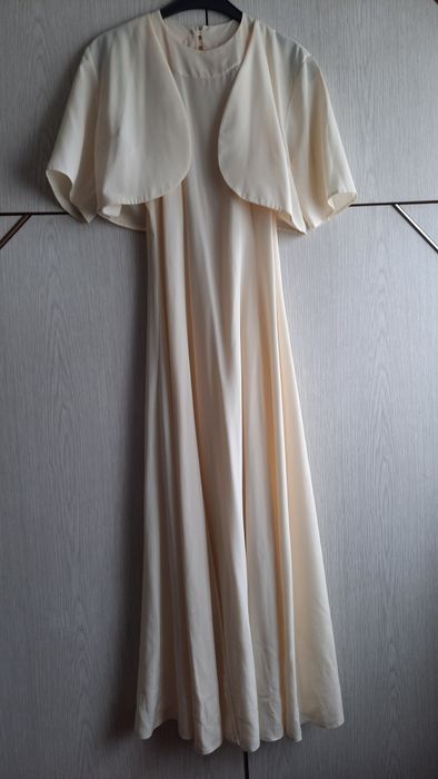 Suknia długa, ecru, wieczorowa, ślub, sylwester