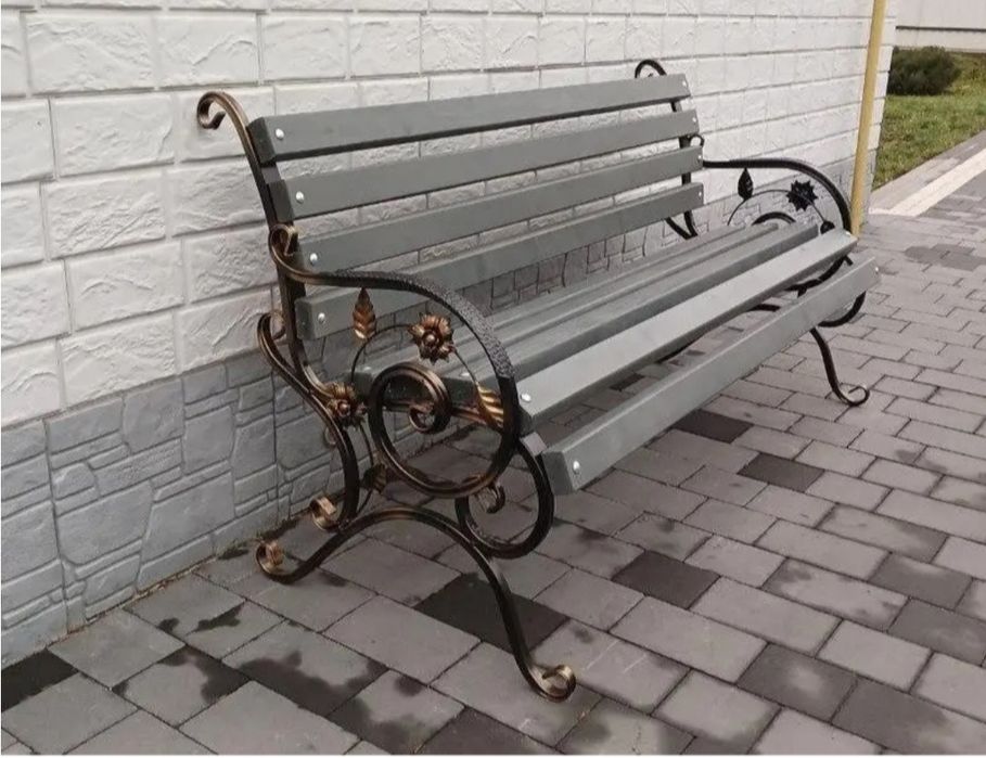 Скамейка дерево ковка