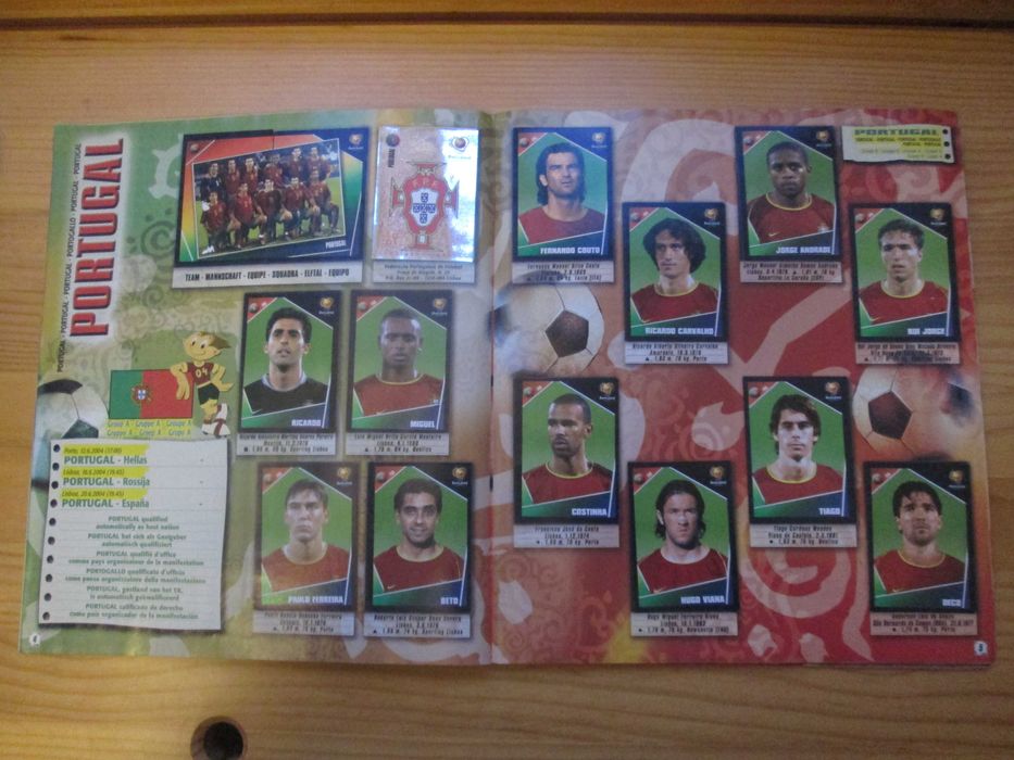 Caderneta completa de cromos Panini EURO 2004 - como nova
