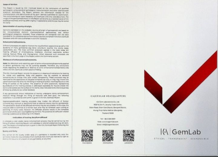 Esmeralda Zâmbia 3,67CT certificado ICA GemLab