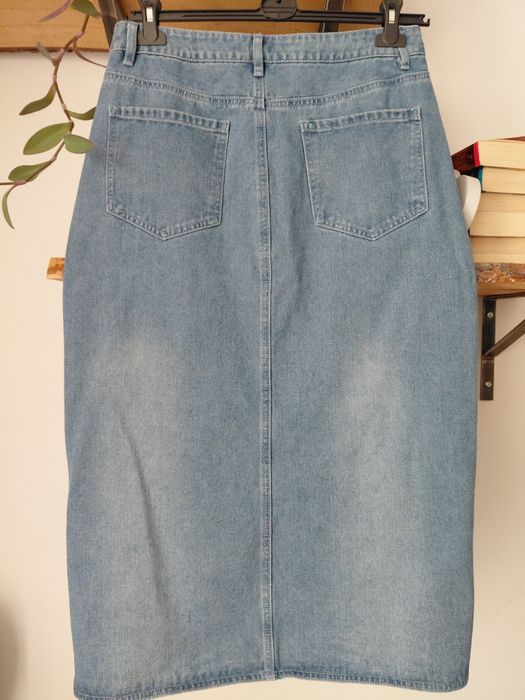 Niebieska jeansowa spódnica maxi Boohoo XL