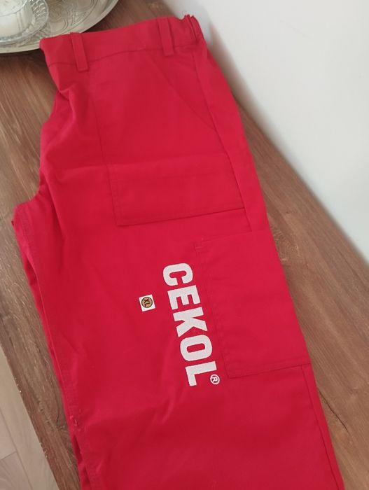 Czerwone spodnie robocze BHP rozm M/L
