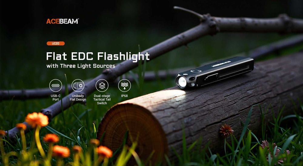 ACEBEAM UC20 Ліхтар Компактний EDC (UV, Red, 1000 Люмен, 220 Метрів)
