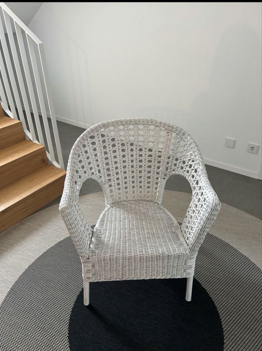Piekny klasyk Ikea rattan koszyk fotel krzeslo