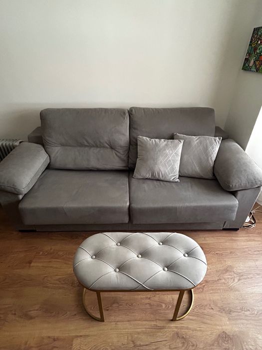 Sofá cama cinzento conforama